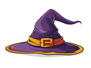 Halloween witch hat in white background