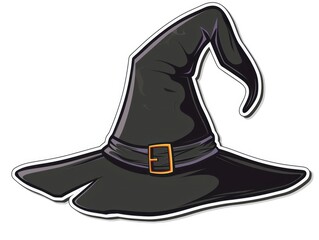 Halloween witch hat in white background