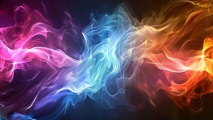 Obraz premium Colorful 3D holographic wave design element for banners wallpapers and posters. Concept Design Element, 3D Holographic, Colorful, Banners, Posters