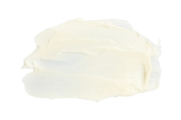 Tasty butter on white background, top view