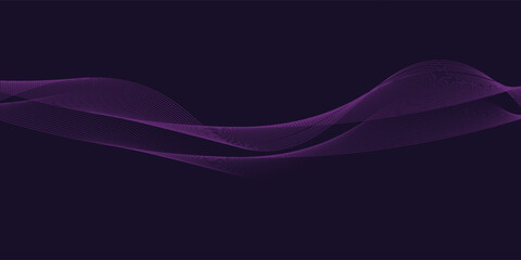 Purple background with flowing wave lines. vektor