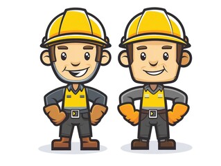 builder mascot with construction hat
