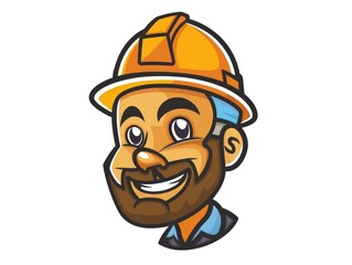 Obraz premium builder mascot with construction hat