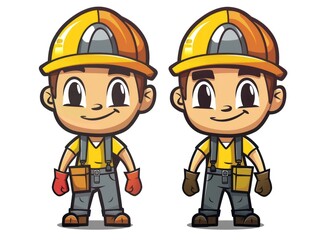 builder mascot with construction hat