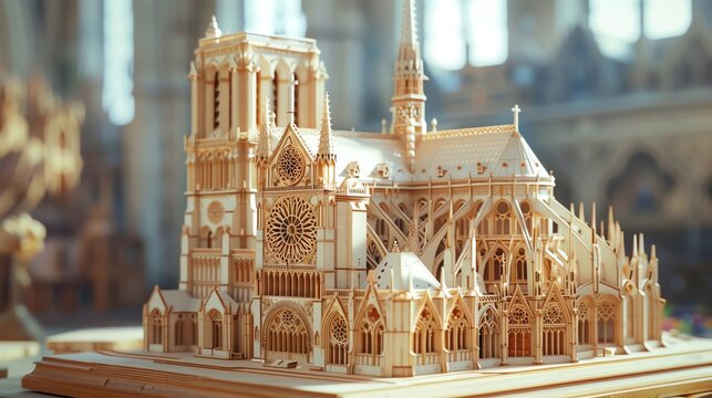 Engineer redesigning a Gothic cathedral with laser precision tools, architectural innovation meets historical reverence
