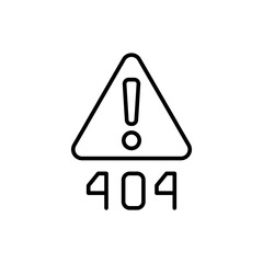 Error 404 outline icons, minimalist vector illustration ,simple transparent graphic element .Isolated on white background