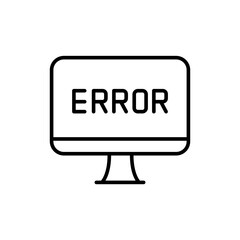 Error device outline icons, minimalist vector illustration ,simple transparent graphic element .Isolated on white background