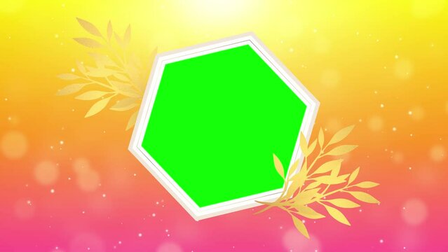 background green screen hexagon with place for your text