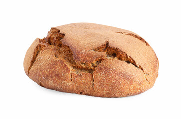 Freshly baked sourdough bread isolated on white