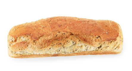 Freshly baked sourdough bread isolated on white