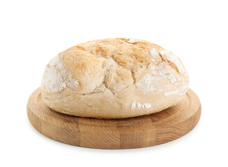 Freshly baked sourdough bread isolated on white