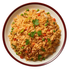 PNG  Fried rice plate food vegetable.