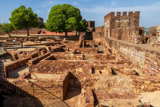 Silves, Portugal 04-24-2024. Historic fortress   In Silves ,  Algarve, Portugal.