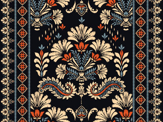 ikat ethnic  seamless pattern in tribal. Beautiful fabric Indian style. Design for background, wallpaper, illustration, fabric, clothing, carpet, textile, batik, embroidery.