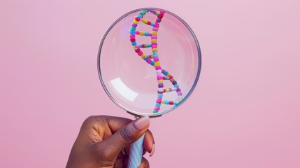 A Magnifying Glass Examining DNA