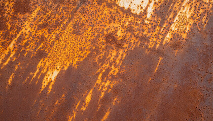 Top view surface of metal is rust naturally occurring for background - obrazy, fototapety, plakaty