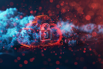 Cloud Security Concept with Lock Symbol - Generative AI.
