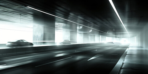 Obraz premium black and white illustration of a futuristic architecture detail with lights and shadows