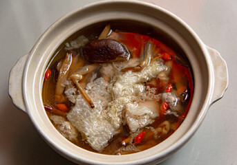 Hericium ribs soup, Chinese food