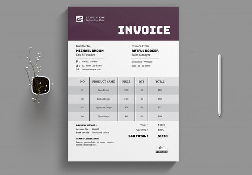 Simple Invoice Layout
