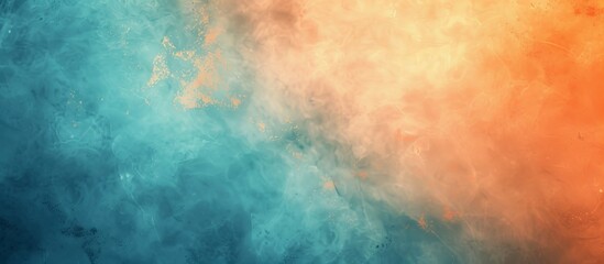Fototapeta premium Abstract gradient background with a grainy texture, light blue and orange colors, blurred background, blurred foreground, grainy gradient, grainy gradient background, in the style