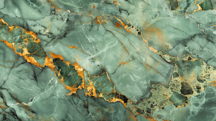 Elegant mint green  deep forest marble effect with luxurious golden veins reflecting a modern stone style