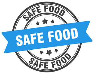 safe food stamp. safe food label on transparent background. round sign