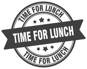 Obraz premium time for lunch stamp. time for lunch label on transparent background. round sign
