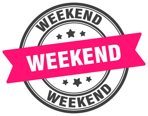 weekend stamp. weekend label on transparent background. round sign