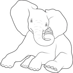 Elephant Cupcake Animal Vector Graphic Art Illustration