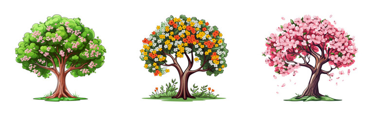 Fototapeta premium Tree isolated on white background. Vector illustration.