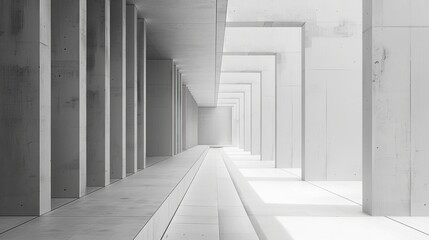 Elegant Minimalist Abstract Wallpaper Featuring Modernist Architecture with Clean Lines and Geometric Shapes, Captured in Muted Tones for a Soothing Widescreen Display
