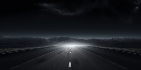 Obraz premium Wet asphalt, reflection of neon lights, a searchlight, smoke. Abstract light in a dark empty street with smoke, smog. Dark background scene of empty street, night view, night city. High quality photo