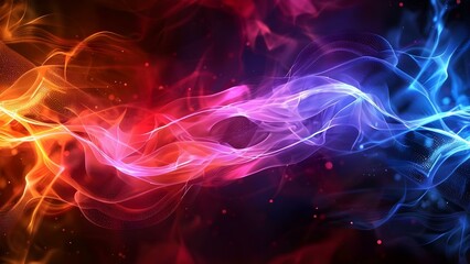 Obraz premium Abstract futuristic network technology background with red and blue light waves. Concept Technology Backgrounds, Futuristic Design, Light Waves, Abstract Art, Network Connections