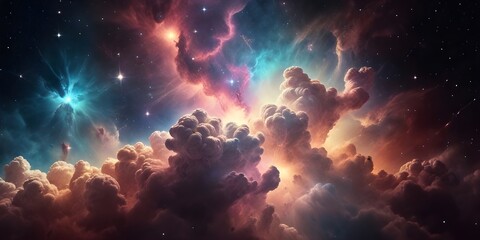 Galaxy background: nebula nocturnal sky in the multiverse
