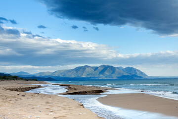 voidokilia beach in the peloponnese 