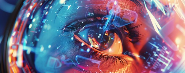 Capture a mesmerizing close-up of a futuristic holographic interface blending seamlessly with a vintage family photograph