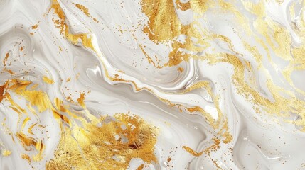 Abstract golden white marble texture background combines luxurious swirls of gold and white, offering a rich and elegant surface design, sharpen background texture with copy space