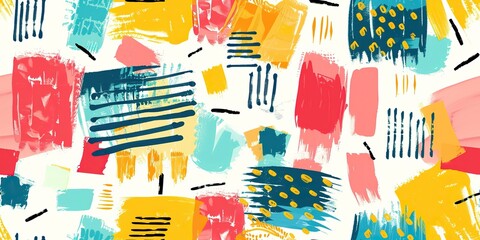 marker painting seamless pattern abstract background in colorful bright vivid tone, freedom fun liberal concept, doodle pattern grungy artistic design, Generative Ai