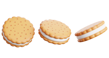 3d render of sandwich cookie collection.