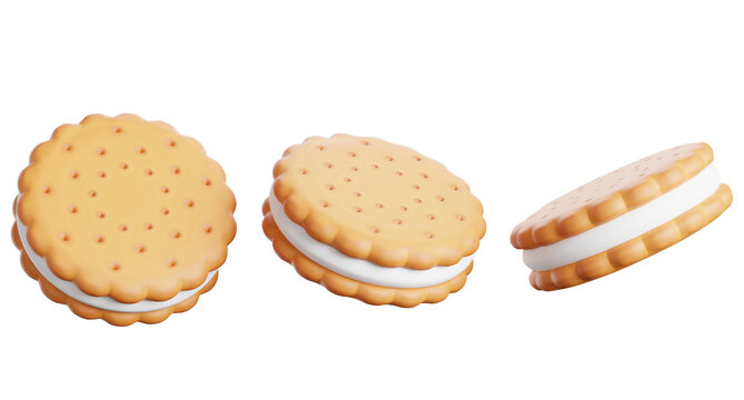 3d render of sandwich cookie collection.