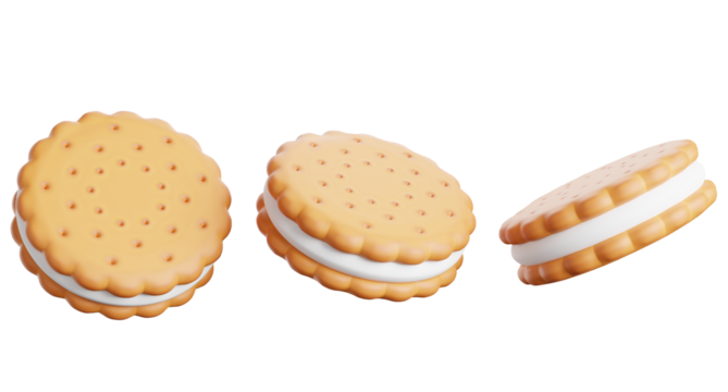 3d render of sandwich cookie collection.