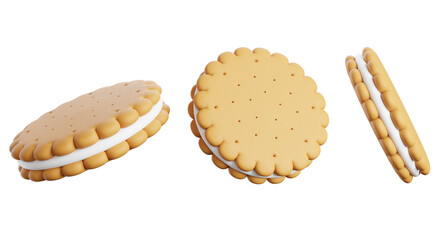 3d render of sandwich cookie collection.