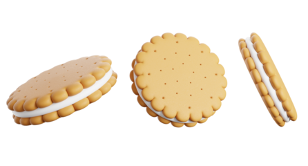 3d render of sandwich cookie collection.
