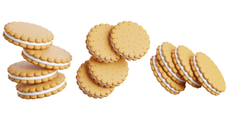 3d render of sandwich cookie collection.
