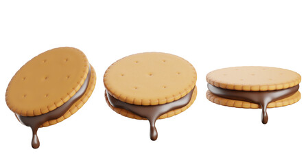 3d render of sandwich cookie collection.
