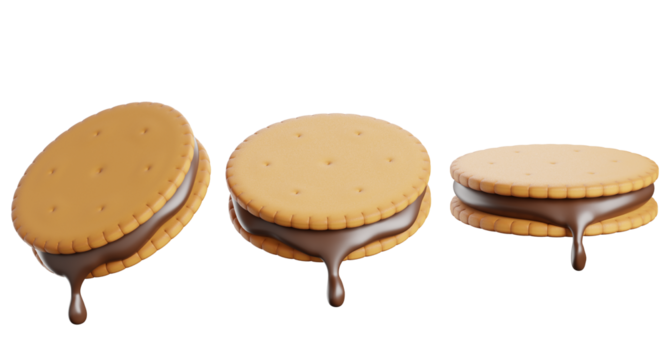 3d render of sandwich cookie collection.