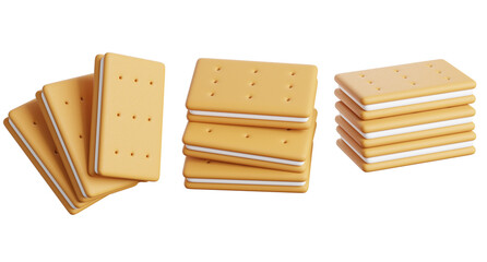 3d render of sandwich cookie collection.