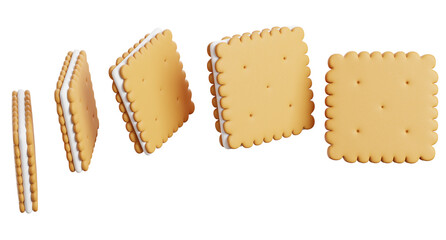 3d render of sandwich cookie collection.