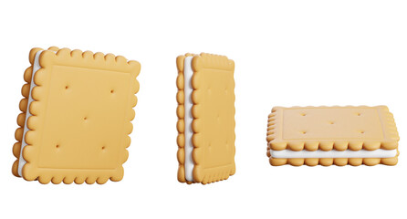 3d render of sandwich cookie collection.